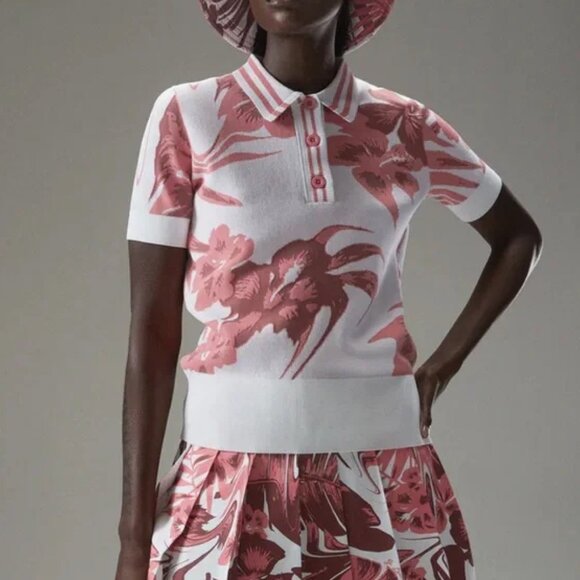 J.Lindeberg Tops - J.Lindeberg - Hedda Knitted Floral Polo Sweater - XL - NWT